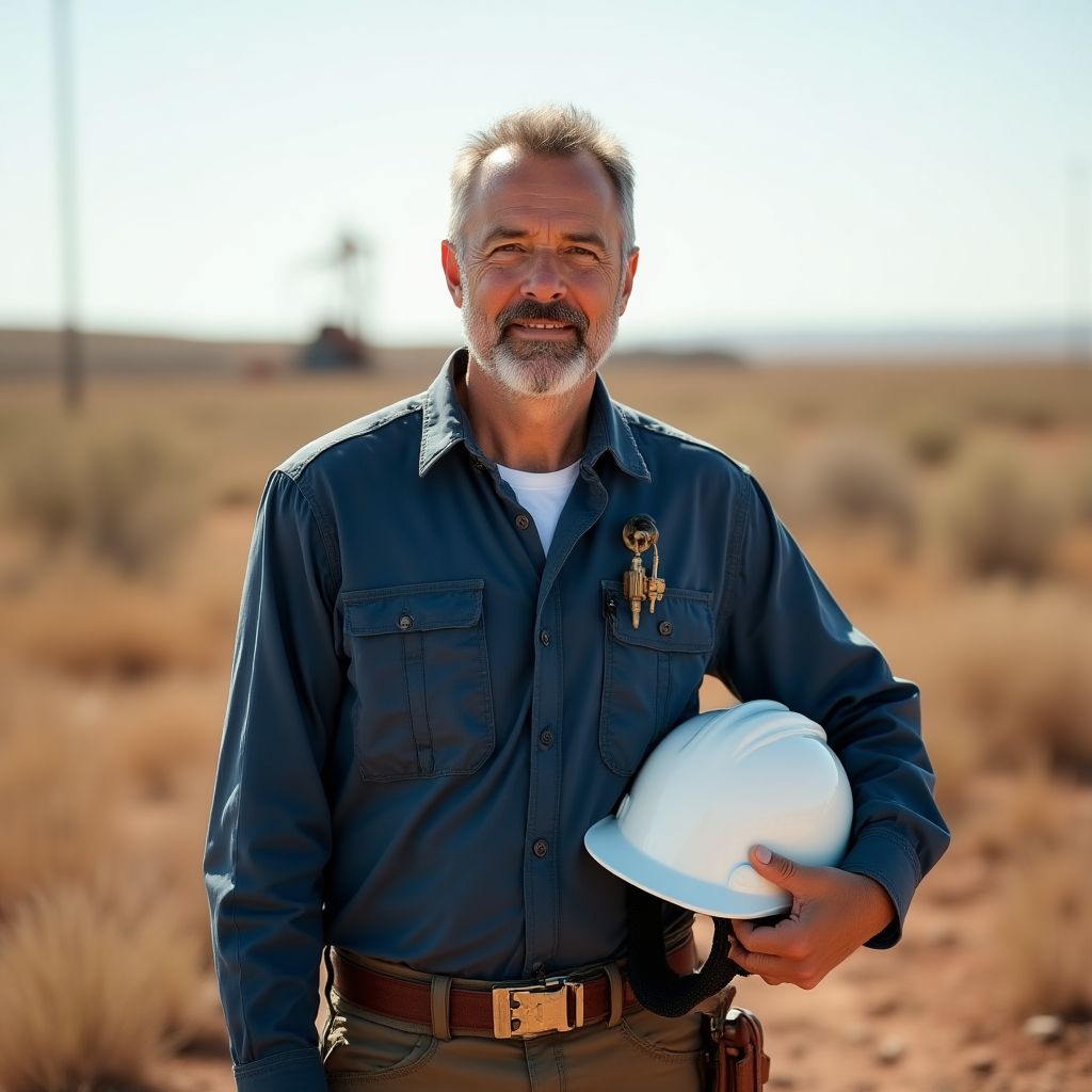 Retrato de un experto en geología petrolera.